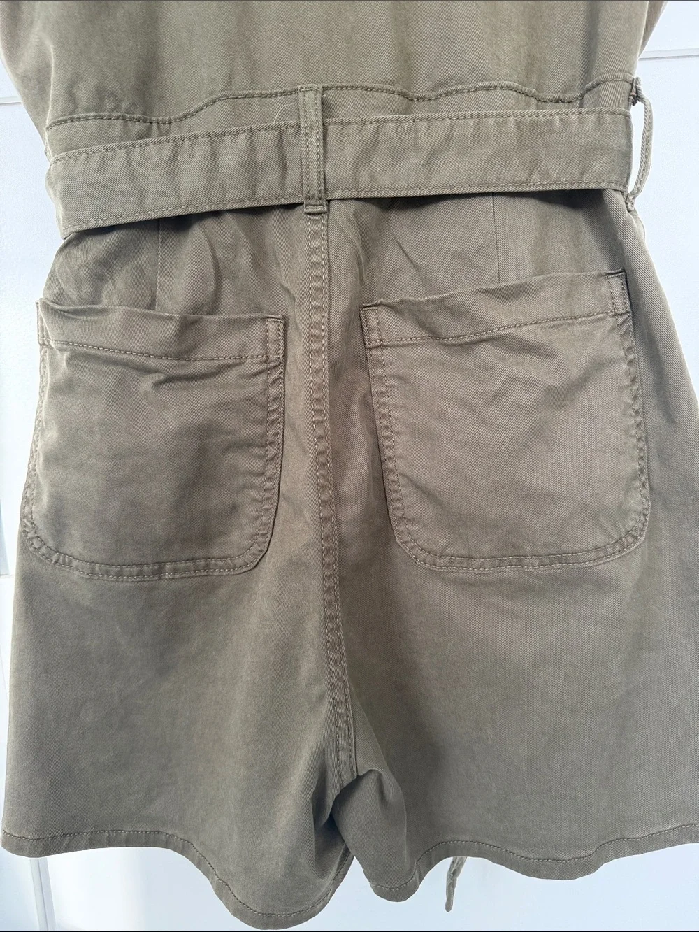 Universal Thread Olive Utility Tie-Waist Romper Shorts
